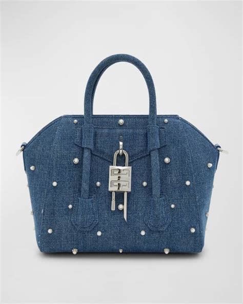 givenchy antigona soft small|mini antigona lock denim tote bag.